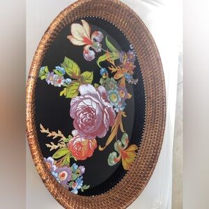 Mackenzie Childs Black Flower Market tray